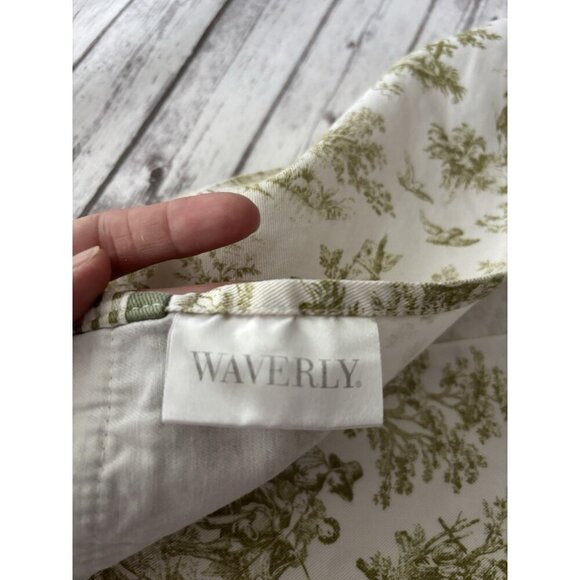 PAIR Waverly Cotton Green White Country Life Towel Cotton Kitchen Towels Cottage - Picture 4 of 7